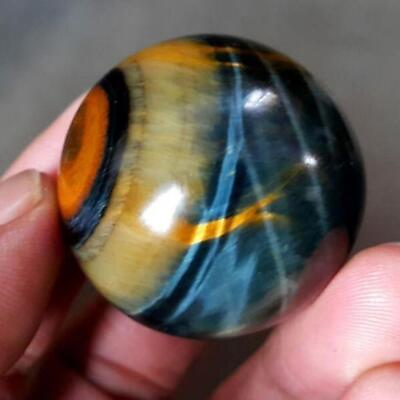 #ad Natural blue Tiger#x27;s eye jasper quartz Sphere crystal 1pc Healing rock $6.30