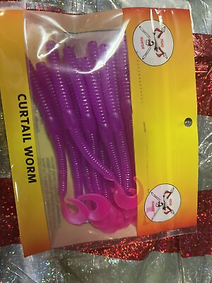 #ad PURPLE WORMS 12 CT 4.5quot; NEW IN PACKAGE $5.49