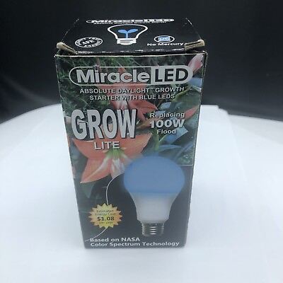 Miracle Grow LED Cool Touch 100 Watts absolute daylight grow starter w blue Bulb $9.00