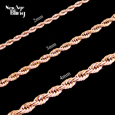 Stainless Steel Rope Chain 14k Rose Gold Plated 16quot; 30quot; Men Women Necklace 2 5mm $7.25
