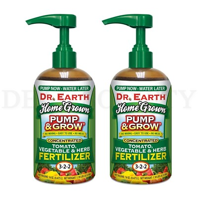 #ad Dr. Earth Pump amp; Grow Organic Tomato Vegetable 3 2 2 Fertilizer 16oz Lot of 2 $18.99