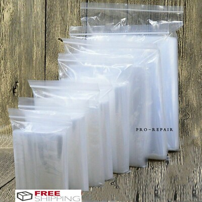 100x 2 Mil Clear Reclosable Zip Plastic Lock Bags Poly Jewelry Zipper Baggies US $6.99