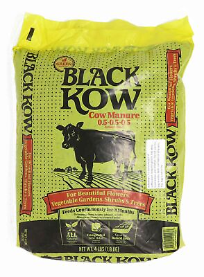BLACK KOW Nitrogen Phosphate Composted Cow Manure Fertilizer for Soil 4 LB $15.50