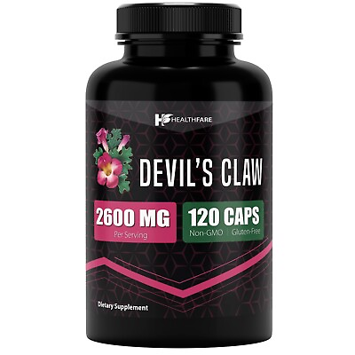#ad Healthfare Devils Claw 2600mg 120 Caps Supports inflammation Back Joint Pain USA $15.99
