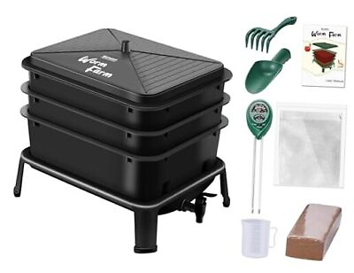 #ad Worm Composter Worm Farm with Compost Worms Starter Kit for 3 Tray $121.13