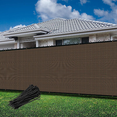 #ad 4#x27; 5#x27; 6#x27; 8#x27; Brown tall Fence Privacy Screen Shade Cover Windscreen Mesh Garden $45.89