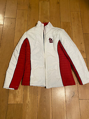 #ad #ad St. Louis Cardinals Coat Womens Jacket Small White Baseball Carl Banks $30.59
