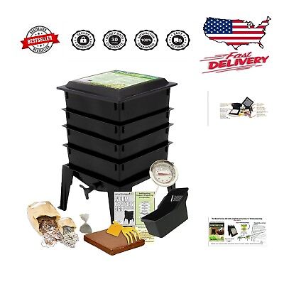 #ad 360 Black Worm Composting System for Sustainable Home Recycling $236.61