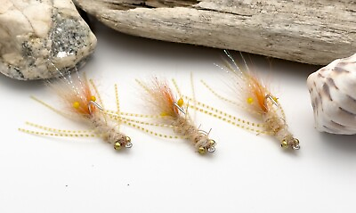 #ad #ad Ascension Bay Veverka Mantis Shrimp Size 4 or 6 3 Flies Gamakatsu Hooks $8.95