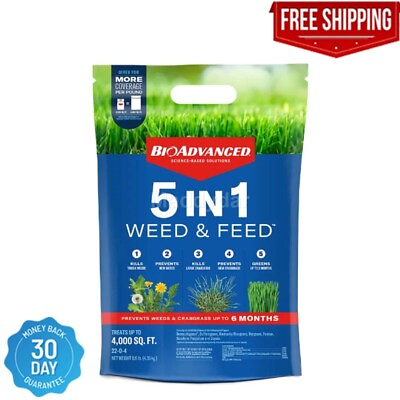BIOADVANCED 704860U 5 in 1 Weed and Feed Lawn Fertilizer and Crabgrass Killer 4 $25.40