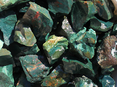 #ad Green Bloodstone Rough Rocks for Tumbling Bulk Wholesale 1LB options $11.19