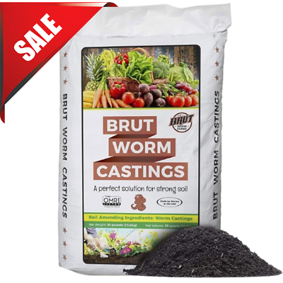 #ad 30 Lb Organic Worm Castings Nutrient Rich Soil for Lush Vegetables $56.99