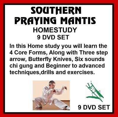 #ad Southern Praying Mantis Homestudy 9 DVD Set simlar to shaolin chow gar kwong sai $69.99