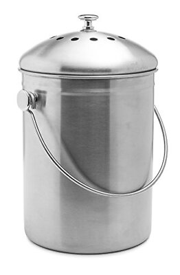 1.3 Gal Stainless Steel Compost Bin for Countertop Kitchen Compost Bucket w Lid $50.82