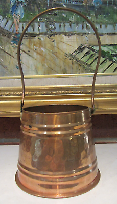 #ad Houston International Trading Solid Copper Bucket One Side of Handle Detached $13.59