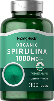 #ad Piping Rock Organic Spirulina Tablets 1000Mg 300 Tablets Vegetarian Non Gmo Sup $18.99