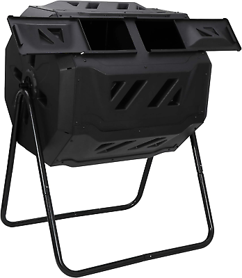 #ad #ad Compost Bin Outdoor Dual Rotating Chamber Compost Tumbler 43 Gallon Composter $99.53