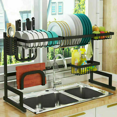 #ad #ad 65 cm Over Sink Dish Drying Rack Drainer Stainless Steel Kitchen Holder Shelf $49.95