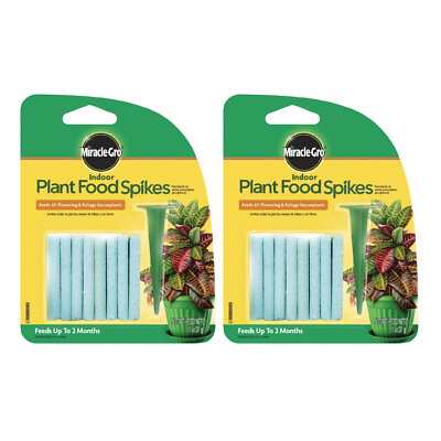 #ad Miracle Gro Indoor Plant Food Spikes 24 CT Fertilizer Continuous Feeding 2 Pack $9.49