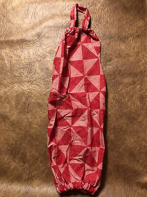 Plastic Bag Holder Handmade Kitchen Storage Dispenser Red quilt pattern $4.79