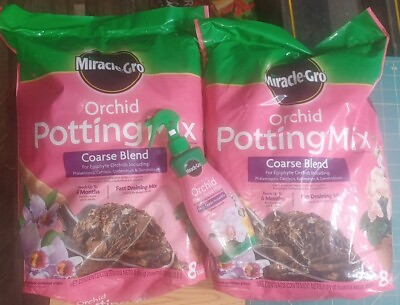 #ad 2 PACK 8 Quart Miracle Gro Orchid Potting Mix Plant Food New $18.99