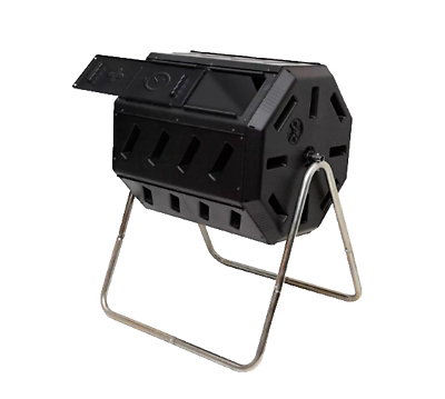 #ad FCMP Outdoor IM4000 37 Gallon Dual Chamber Tumbling Composter Black $89.99