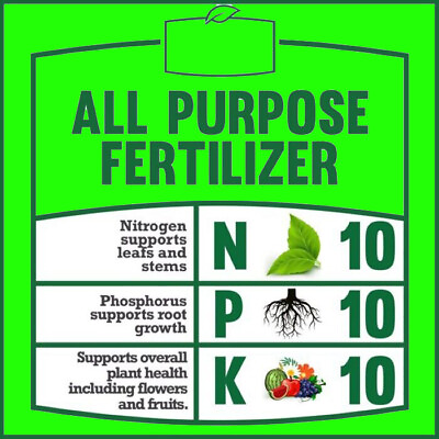 #ad 10 10 10 All Purpose Organic Plant Lawn Flower and Garden Fertilizer $39.97