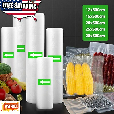 #ad 12x15x20x25x28 500 cm Vacuum Sealer Bags Food Saver Sealing Machine Kitchen Bag $31.99