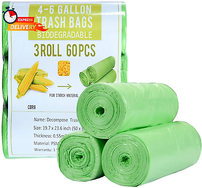 #ad Small Trash Bags Biodegradable Compost Trash Bags Recycling Eco Friendly Garbag $12.75