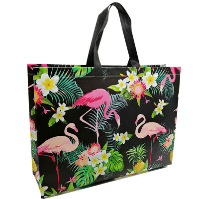 #ad #ad Eco Bags Large Reusable Shopping Bags Non woven Flamingo Printing Shopping Bags $2.99