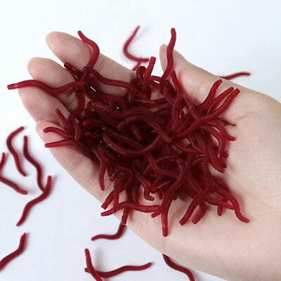 Coarse Fishing Lure Fake Soft Artificial Red Worms 50 PCs 40mm various Colours GBP 5.15