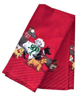 2 Pc. Kitchen Kitchen Towel Set Christmas Holidays Dogs in Bows and Scarves $14.99