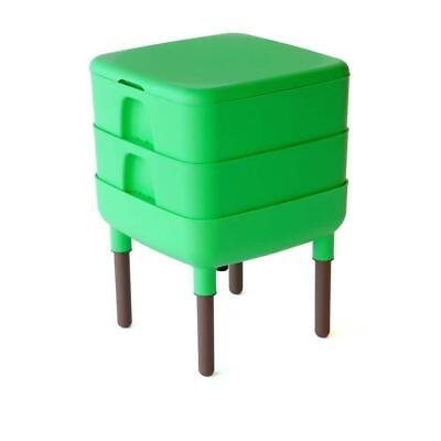 #ad FCMP Outdoor Worm Composter 15quot;x15quot;x22quot; 6Gal Stationary Polyproylene Resin Green $88.62