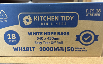 18LT Kitchen tidy bags bin liners Suit small bins upto 18 litres 1000 carton AU $39.95