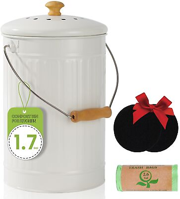 #ad Compost Bin 1.7 Gallon Kitchen Compost Bin Indoor Countertop Compost Bin W... $40.77