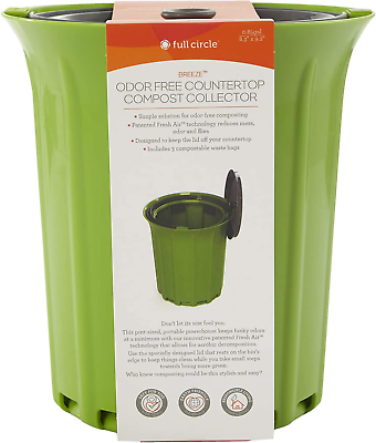 #ad FC15304 GS Odor Free Kitchen Compost Bin Breeze Green Slate $31.75