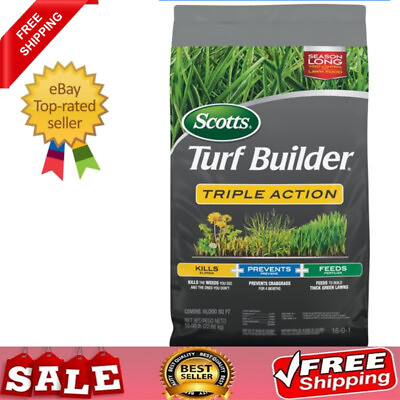 Scotts Turf Builder Triple Action 50 lbs 10000 Sq Ft Prevents Controls Lawn Weed $76.42