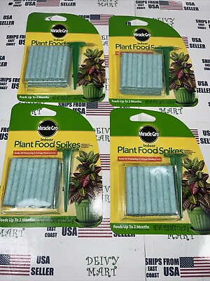 4 Miracle Grow Indoor Plant Food Fertilizer Spikes amp; Aerator $12.99