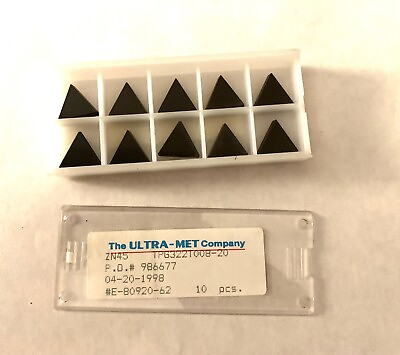 ULTRA MET Ceramic Inserts TPG322T008 20 ZN45 Qty. 10 NEW $34.95