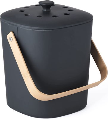 #ad Kitchen Compost Bin – Indoor Countertop Food Composter Made of Sustainable Bamb $64.10
