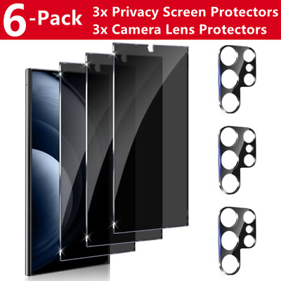 #ad Tempered Glass Privacy Screen Protector for Samsung Galaxy S24 Ultra Lens Protec $9.99