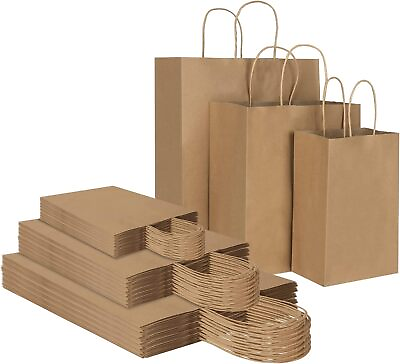 Any Size Kraft Paper Bags Party Shopping Gift Bags with Handles $59.95