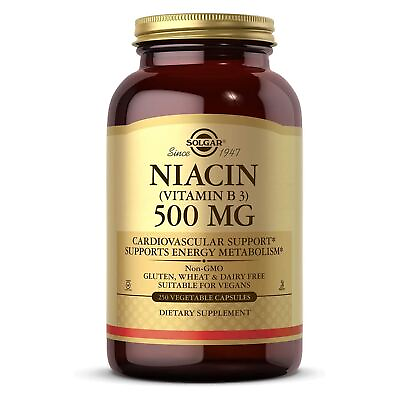 #ad Solgar Niacin Vitamin B3 500 mg 250 Vegetable Capsules $29.78