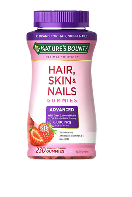 #ad Nature#x27;s Bounty Hair Skin and Nails Advanced 230 Gummies Exp 06 25 $23.99