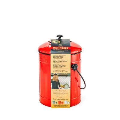 #ad Behrens Compost Pail Red Galvanized Steel Construction 1.5 Gal. x 11 in. Height $33.59