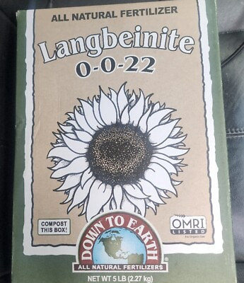 Organic Fertilizer #DTE07852 0 0 22 5lb Langbeinite Down To Earth $20.99