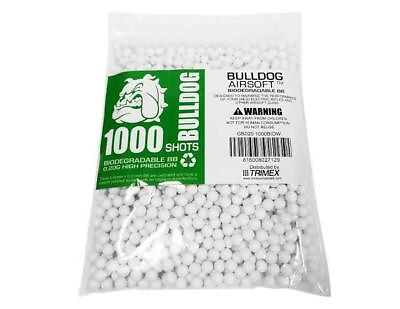 Bulldog 1000 Airsoft Pellets 0.20g Biodegradable 6mm White Triple Polished $9.99
