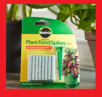 #ad 24pk MIRACLE GRO Indoor Flowering Foliage Plant Fertilizer Food Spikes 6 12 6 $7.59