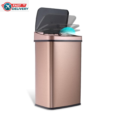 #ad #ad Gold Stainless Steel Motion Sensor Trash Can 3 Gal Kitchen Bin $52.55
