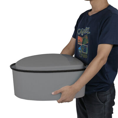 #ad New Outdoor Camping Convenient Portable Emergency Toilet With Non slip Mat Grey $43.99